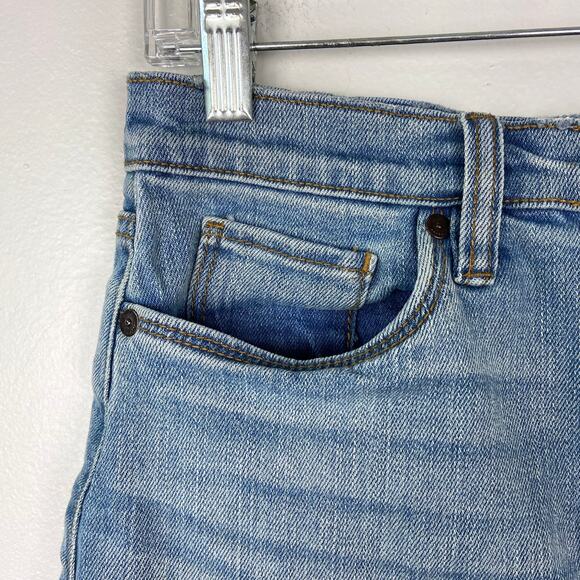 Blank NYC Frayed Hem Mini Skirt Denim Ruffle Raw Hem Asymmetrical Jean Skirt 26 - Picture 3 of 14